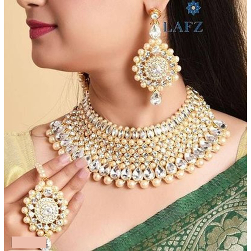 Stylish Fancy Necklace Combo - 1 Necklace  Set, 1 Mang Tika and 1 Pair of Ear Rings