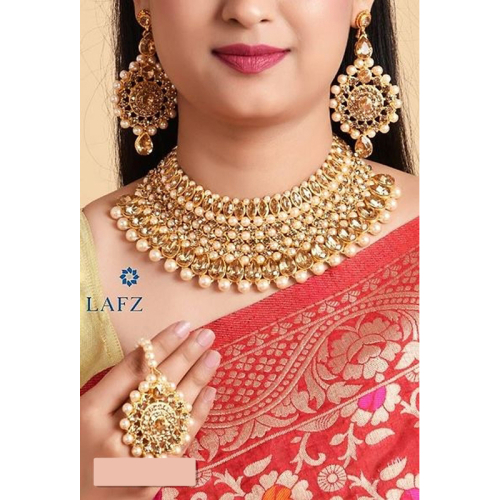 Stylish Fancy Necklace Combo - 1 Necklace  Set, 1 Mang Tika and 1 Pair of Ear Rings