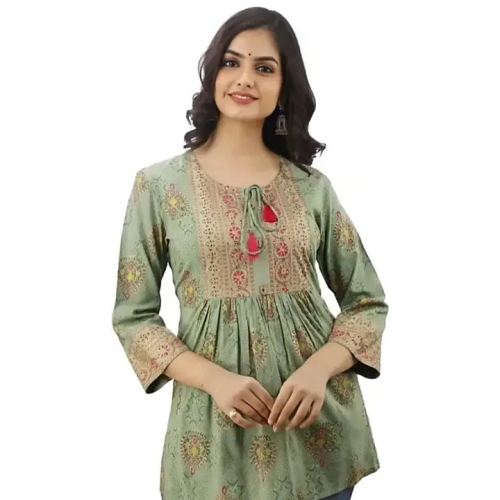 Women Rayon Short Tunic Kurta