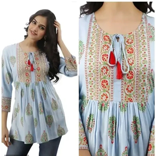 Women Rayon Short Tunic Kurta