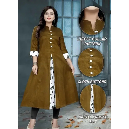 Stylish Khadi Cotton Printed Kurta for Women
