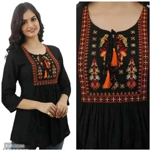 Women Rayon Short Tunic Kurta